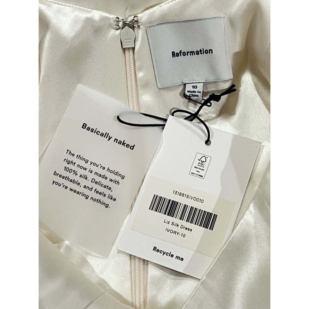Reformation Liz Silk Dress - NWT NEW - Picture 12 of 12